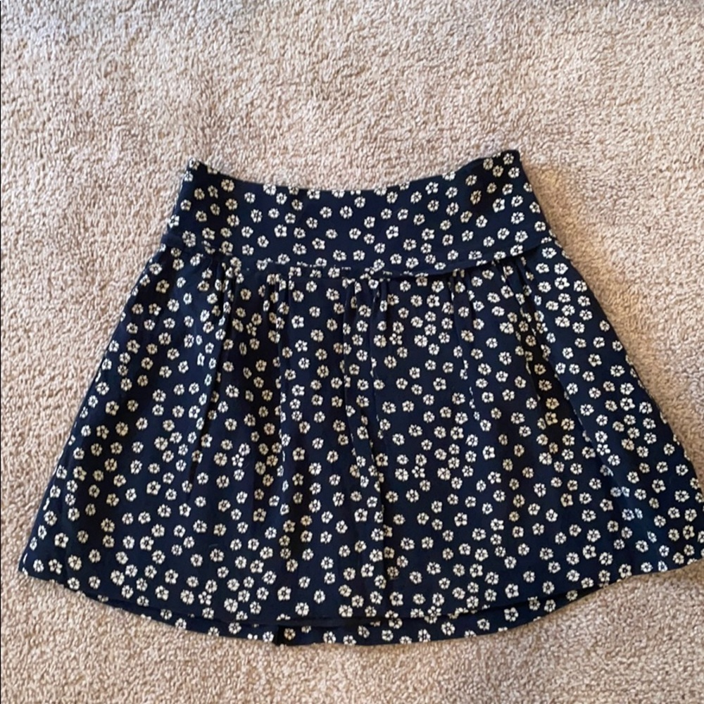 Madewell Black Floral Skirt